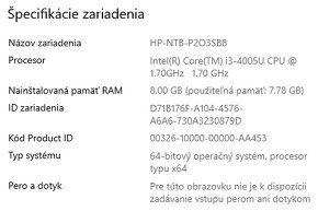 Predám Notebook - HP Pavilion 15-n003sc biely - 10