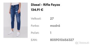 Dámske boyfriend rifle Diesel, veľkosť 27 - 10