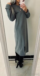 Dámske OVERSIZE maxi šaty Grey - 10