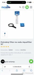 Potrubný filter na vodu Aquafilter 10" - 10