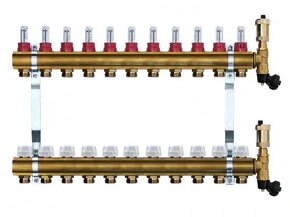 Mosadzný rozdeľovač - podlahové kúrenie - 10