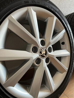 Orig. ŠKODA ALU Disky 16", 5x100, ET46 + DUNLOP 215/45 R16 - 10