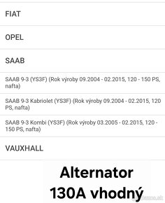 Alternator  Ridex 130A Fiat,Opel,Saab,Vauxhall - 10