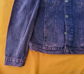 Denim bunda ASOS DESIGN ziarivo modra a fialova velkost L - 10