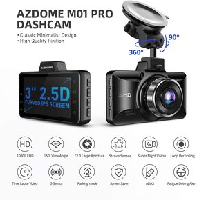 Autokamera AZDOME Dashcam 1080P FHD, ADAS, 64GB - 10