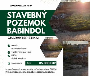 Na predaj slnečný stavebný pozemok Babindol - 10