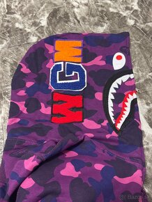 Bape Shark Hoodie Mikina Fialová - 10