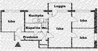 Na predaj 4i byt s loggiou, Terasa - Čapajevova, 72m2, 2.p. - 10