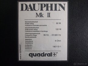 Repro 2x100W QUADRAL Dauphin MkII 2-pasm. bassReflex Germany - 11