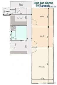 Predaj slnečného 3izb bytu 70m2 na 5/7posch. centrum - 11