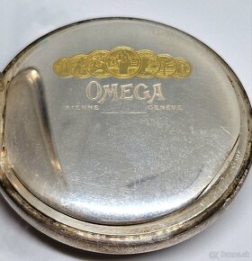 Vintažné vreckové hodinky Omega 1925, striebro - 11