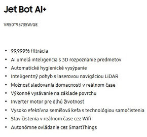Úplne nový robotický vysávač SAMSUNG Jet Bot AI+ v záruke - 11