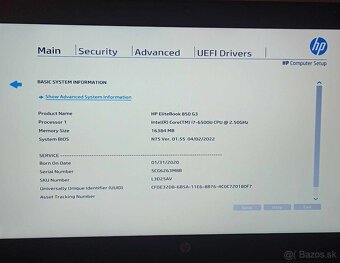 HP ELiteBook 850 G3/15,6"/i7-6500U/SSD M.2 256GB/16GB DDR4 - 11