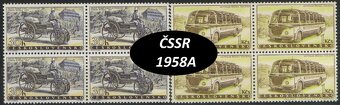 Poštové známky, filatelia: ČSSR 1945-58, čisté štvorbloky - 11