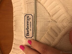 BURBERRY originál vintage snehobiely pánsky sveterik XL - 11