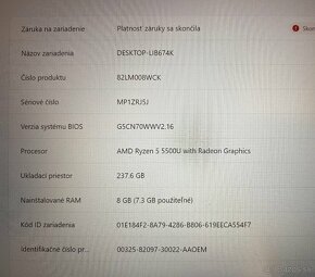 Lenovo IdeaPad 5 / Ryzen 5 5500U / 8GB RAM / 256GB SSD / 14" - 11