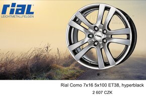 Disky Rial Como 7Jx16 5x100 ET38 pneu Michelin 195/60 r16 - 11