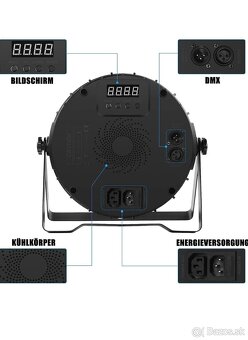 Set 5ks LED RGBUV svetlometov + ovl. panel DMX - 11