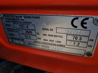 Kubota U27 Minibager 3t - AKO NOVÝ 2016 Import Norway 1469h - 11