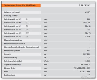 Poloautomatická kotoučová pila KASTO ALU-U12 - 11