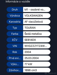 Volkswagen Touran 1,9 TDI DSG HIGHLINE - 11