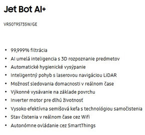 ZA NAJLEPŠIU CENU Robotický Vysávač SAMSUNG Jet Bot AI+ - 11