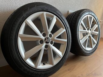 Orig. ŠKODA ALU Disky 16", 5x100, ET46 + DUNLOP 215/45 - 11