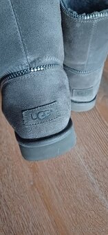 Kožené snehule Classic UGG šede s prímesou vlny - 11