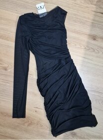 NOVÉ Zara sexy čierne tylové asymetrické šaty - 11