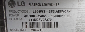 ♦️ LG  -  Flatron  L204WS - SF ♦️ - 11