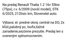 Predám/vymením Renault Thalia 2 - 11