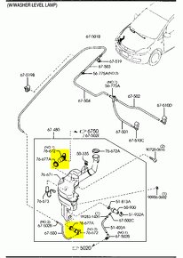 MAZDA Čerpadlá nádržky ostrekovača, SADA 2ks, OEM: BP4K67482 - 11