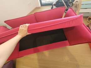 Robustný ružový detský gauč, rozkladacia pohovka - 11