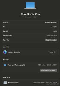  MacBook Pro 13,3" M1 2020 16GB RAM - 11