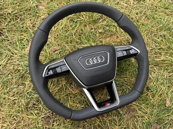 AUDI sportovy S volant kozeny zrezany perforovany - 11