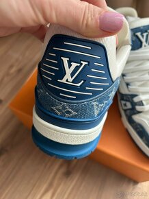 Louis Vuitton LV Trainer Monogram Denim White Blue - 11