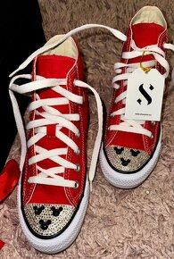 converse mickey mouse shoozers crystals vysoke tenisky - 11