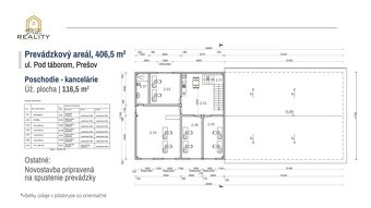 Na prenájom prevádzkový areál s predajňou a kanceláriami Pre - 11