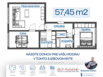 Nájdite domov pre vašu rodinu v tomto 3-izbovom byte v meste - 11