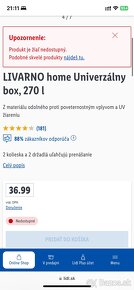 Úložný box 270L cierny nepoužívaný plast dizajn drevo - 11