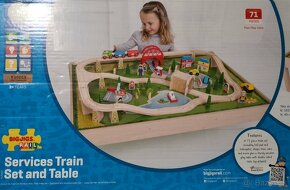 BigJigs Rail drevená vláčiková dráha so stolom - 71 dielov - 11