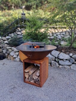 Ohniskovy gril 100cm corten - 11