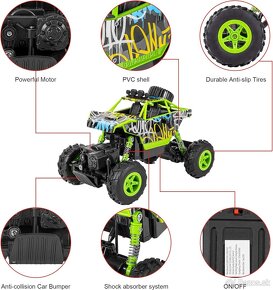 2x RC Terénny Jeep King Turned 2,4 GHz, 6x batéria, 4WD - 11