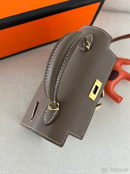 Hermes kelly mini hnedá - khaki - 11