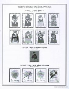 Poštové známky, filatelia: Čína 1971-80, albumové listy - 11