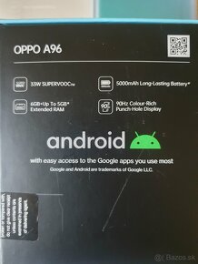 OPPO A96 6GB/128GB dual sim komplet balenie záruka 11/24 - 11