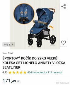 Kočík športový LIONELO ANNET  + VLOŽKA SEATLINER - 11