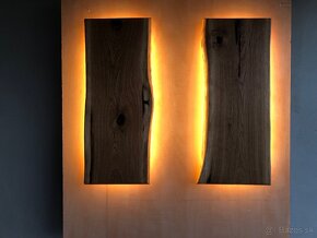 Nastenný LED drevený panel, svietidlo led svetlo - 11