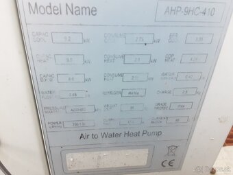 Tepelne čerpadlo 9Kw on - of - 11