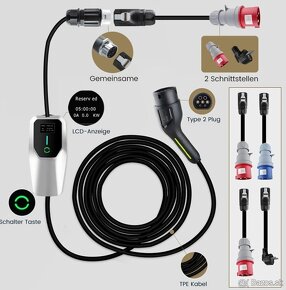 Junsun EV nabíjačka typ 2 32A Elektrické vozidlo Wallbox - 11